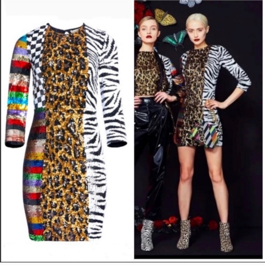 Alice + Olivia Jae Sequin Mini Dress Size 6